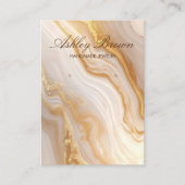 Goud Beige Marmer Handgemaakte Sieraden Oorbel Dis Visitekaartje (Voorkant)