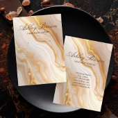 Goud Beige Marmer Handgemaakte Sieraden Oorbel Dis Visitekaartje