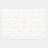 Goud Beige Schaap Eid Mubarak Kinder Inpakpapier Vel (Voorkant 2)