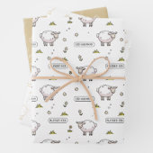 Goud Beige Schaap Eid Mubarak Kinder Inpakpapier Vel (In situ)