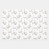 Goud Beige Schaap Eid Mubarak Kinder Inpakpapier Vel (Voorkant)