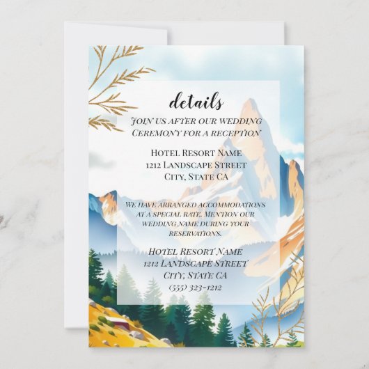 Goud Berg Landschap Kaart (Achterkant)