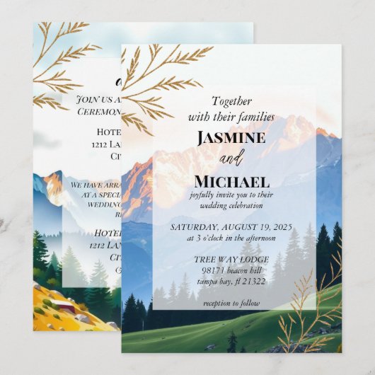 Goud Berg Landschap Kaart (Voorkant / Achterkant)