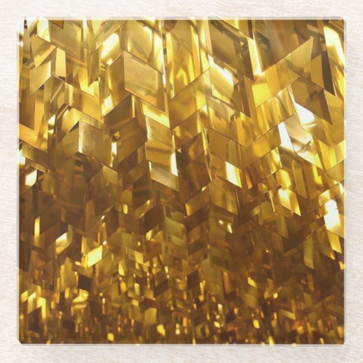 Goud Beveld Onderzetter van kristal Glazen Onderzetter (Voorkant)