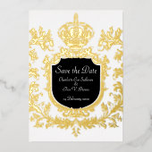 Goud Bewaar de datum, bruiloft, Folie Uitnodiging (Voorkant)
