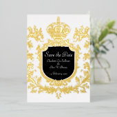 Goud Bewaar de datum, bruiloft, Folie Uitnodiging (Staand Voorkant)