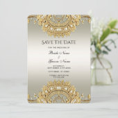Goud  Bewaar de datum Save The Date (Staand voorkant)