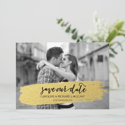 GOUD | BEWAREN VAN DE DATUM SAVE THE DATE (Staand voorkant)