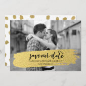 GOUD | BEWAREN VAN DE DATUM SAVE THE DATE (Voorkant / Achterkant)