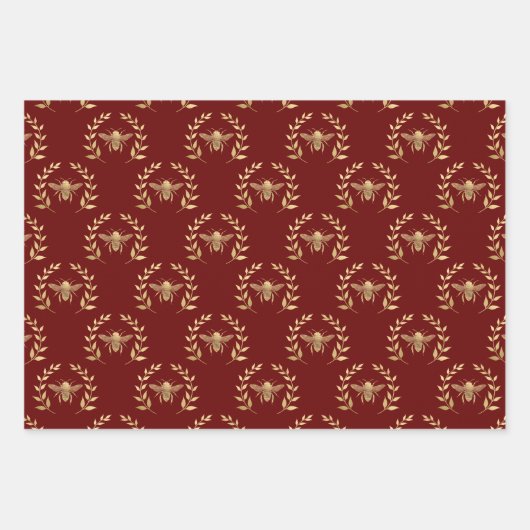 Goud bier op Bourgogne Inpakpapier Vel (Voorkant)