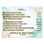 Goud Bijbelse Bevestigingen Acrostiek w_Schrift 1 Foto Afdruk (Voorkant)