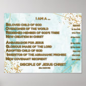 Goud Bijbelse Bevestigingen Acrostiek w_Schrift 1 Poster (Voorkant)