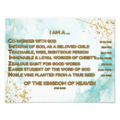 Goud Bijbelse Bevestigingen Acrostiek w_Schrift 2 Foto Afdruk (Voorkant)