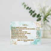 Goud Bijbelse Bevestigingen Acrostiek w_Schrift 3 Briefkaart (Staand voorkant)