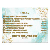 Goud Bijbelse Bevestigingen Acrostiek w_Schrift 3 Foto Afdruk (Voorkant)