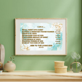 Goud Bijbelse Bevestigingen Acrostiek w_Schrift 3 Foto Afdruk