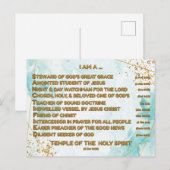 Goud Bijbelse Bevestigingen Acrostiek w_Schrift 4 Briefkaart (Voorkant / Achterkant)