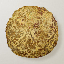 Goud, bijtend, , antiek, vochtig, elegant, chic, rond kussen