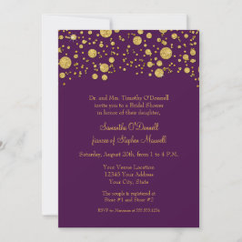 Goud blad glitter confetti stippen bruidsfeest kaart