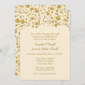Goud blad glitter confetti stippen bruidsfeest kaart (Voorkant / Achterkant)
