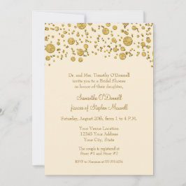 Goud blad glitter confetti stippen bruidsfeest kaart