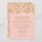 Goud blad glitter confetti stippen Elegante Trouwd Kaart (Voorkant / Achterkant)