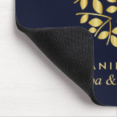 Goud blad logo Blauw | jouw namen voor persoonlijk Muismat (Hoek)