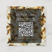 Goud Bladeren Amandelbeige Black Fall Trouwdetail Vierkante Visitekaartje (Achterkant)