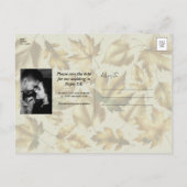 Goud Bladeren Amandelen & Beige Black Glam Fall We Aankondigingskaart (Achterkant)