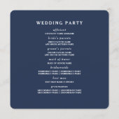 Goud bladeren groen marineblauw bruiloft programmakaart (Achterkant)