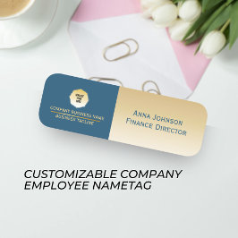 Goud & Blauw, Aangepast Gepersonaliseerd Bedrijf M Naamplaatje