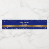 Goud Blauw Afstuderen Klasse van 2024 Waterfles Etiket (Enkel label)