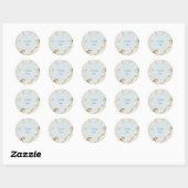 Goud & Blauw Agaat Dank u Envelopzegel Ronde Sticker (Vel)