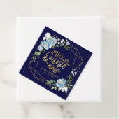 Goud Blauw Bloemen Quinceanera Bedankjes Labels (In situ)