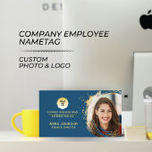 Goud & Blauw, Custom Company Logo en Personeel Fot Naambadge