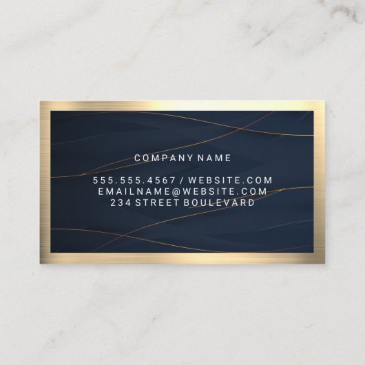 Goud Blauw | Elegant Lux Visitekaartje (Achterkant)