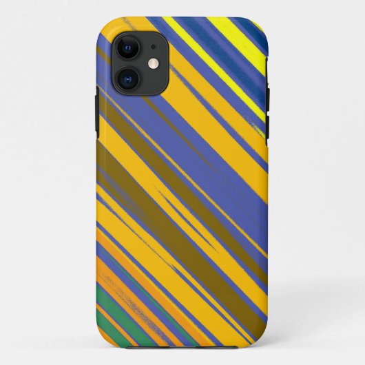 Goud, blauw en gele strips naadloze grafische kuns Case-Mate iPhone case (Achterkant)
