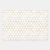 Goud Blauw en Goud Apiary Queen Bee Inpakpapier Vel (Voorkant 2)