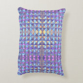 Goud, blauw en Paarse iriserende geometrische 2 Accent Kussen (Achterkant (Verticaal))