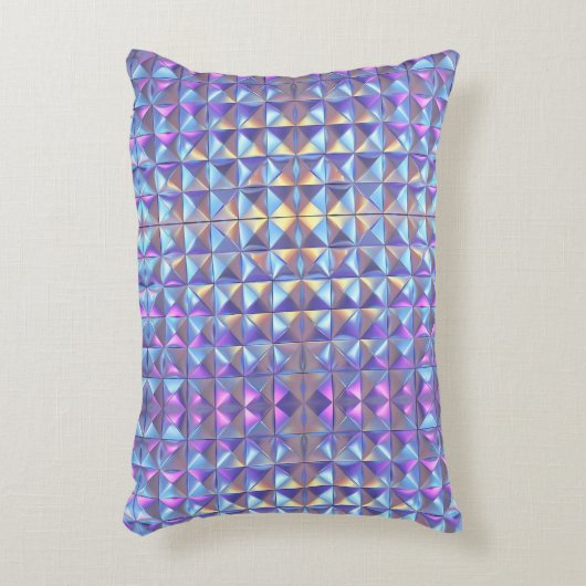 Goud, blauw en Paarse iriserende geometrische 2 Accent Kussen (Voorkant(Verticaal))