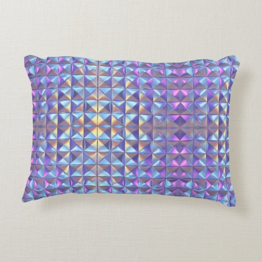 Goud, blauw en Paarse iriserende geometrische 2 Accent Kussen (Achterkant)