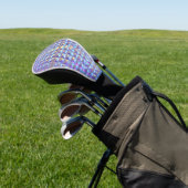 Goud, blauw en Paarse iriserende geometrische 2 Golfheadcover (Insitu)
