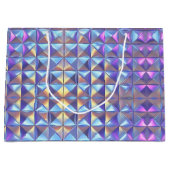 Goud, blauw en Paarse iriserende geometrische 2 Groot Cadeauzakje (Voorkant)