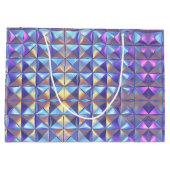 Goud, blauw en Paarse iriserende geometrische 2 Groot Cadeauzakje (Achterkant)