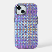 Goud, blauw en Paarse iriserende geometrische 2 iPhone 15 Case (Achterkant)