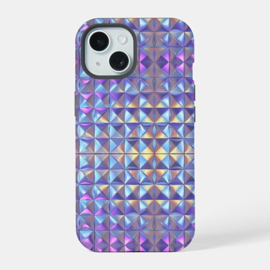 Goud, blauw en Paarse iriserende geometrische 2 iPhone 15 Case (Achterkant)