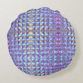 Goud, blauw en Paarse iriserende geometrische 2 Rond Kussen (Achterkant)
