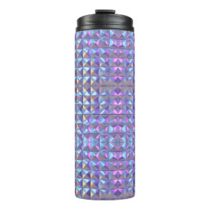 Goud, blauw en Paarse iriserende geometrische 2 Thermosbeker