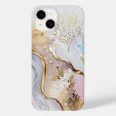 Goud blauw en Paarse marmer Case-Mate iPhone Case (Achterkant)