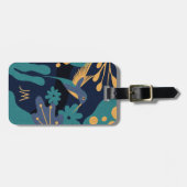 goud, blauw en turquoise kolibrie bagagelabel (Voorkant horizontaal)